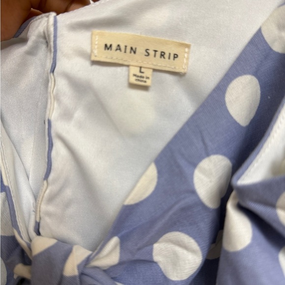 NWOT | Main Strip Blue Polka Dot Jumpsuit/ Romper Midi Size L - Picture 5 of 8